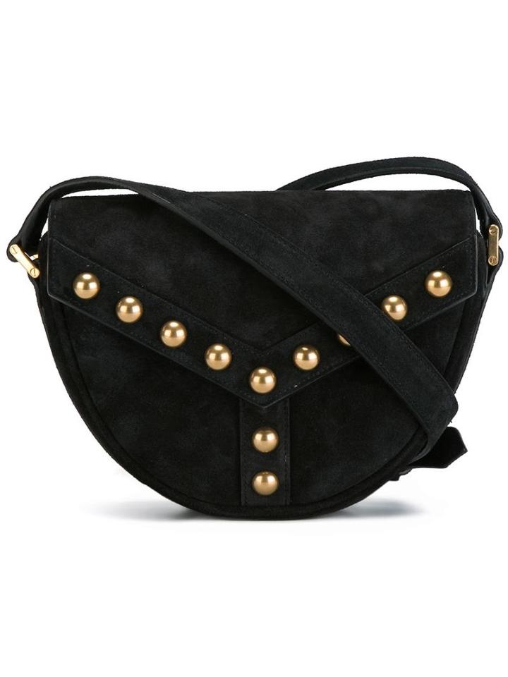 Saint Laurent 'y Studs' Satchel, Women's, Black, Calf Suede