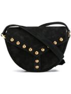 Saint Laurent 'y Studs' Satchel, Women's, Black, Calf Suede