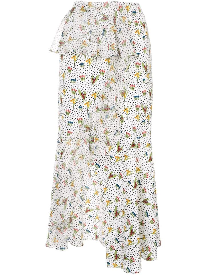 Goen.j Floral Print Skirt - White