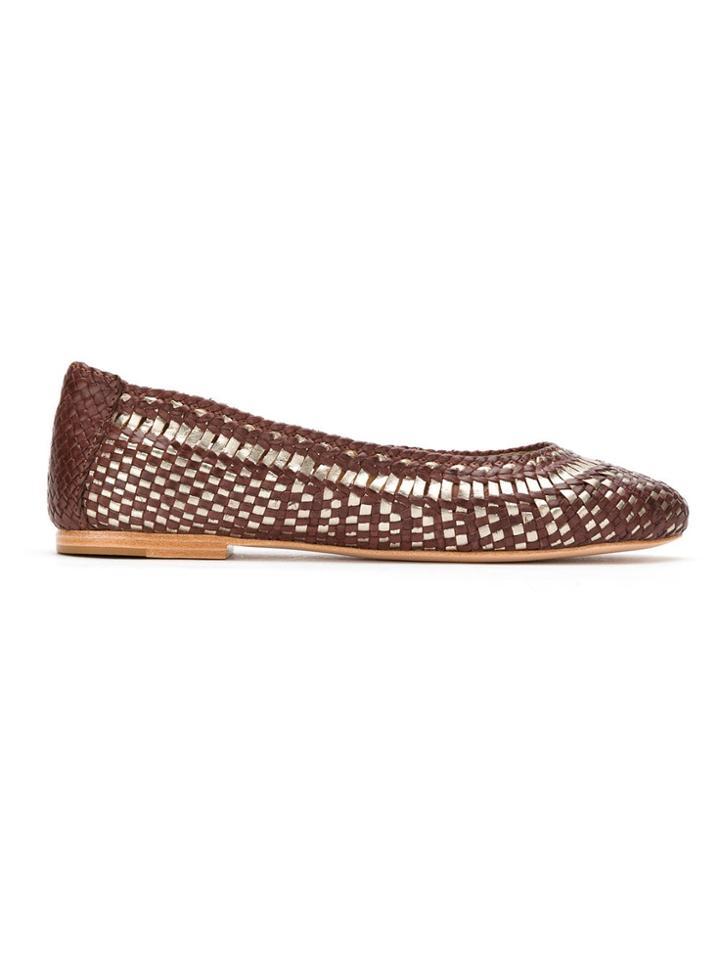 Serpui Leather Ballerinas - Brown