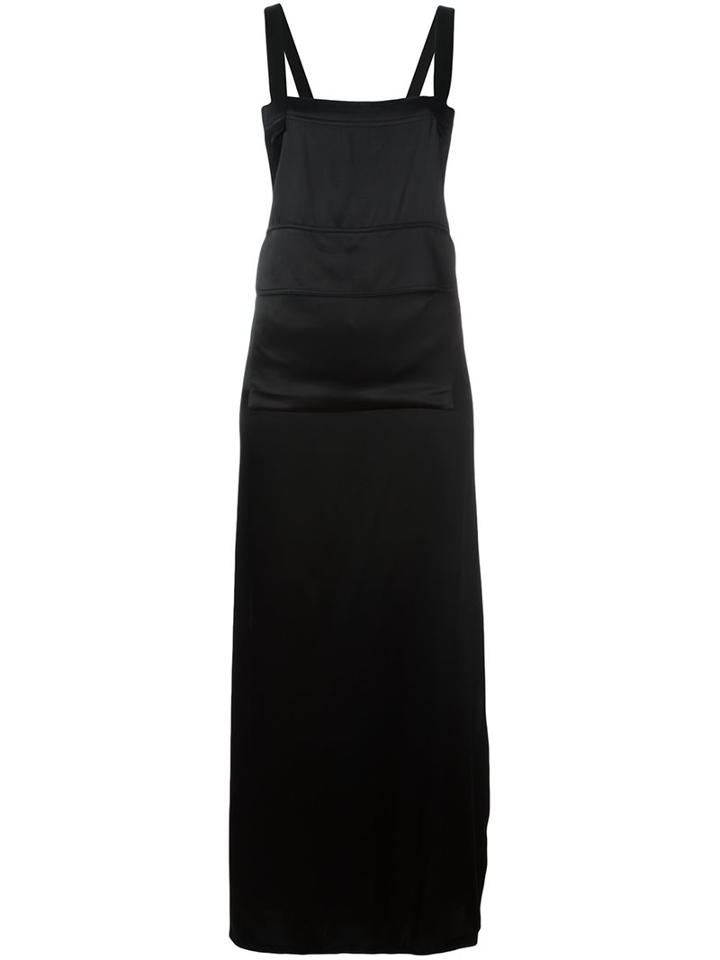 Dkny Maxi Apron Dress, Women's, Size: Small, Black, Viscose