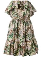 Philosophy Di Lorenzo Serafini Floral Jacquard Off-shoulder Dress, Women's, Size: 38, Polyester