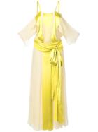 Yves Saint Laurent Vintage Draped Off-the-shoulder Dress - Yellow &