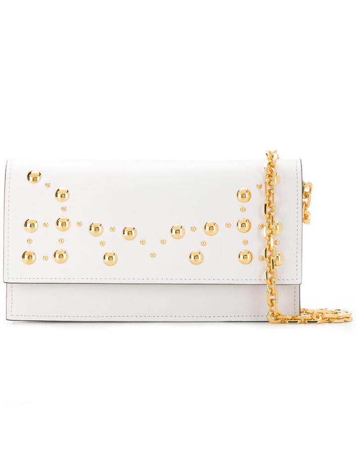 Casadei Stud Detail Clutch Bag - White