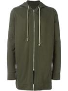 Rick Owens Long Length Hoodie, Men's, Size: Xs, Green, Cotton