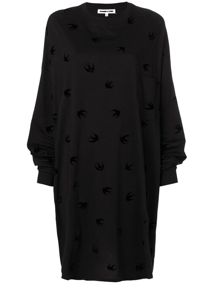 Mcq Alexander Mcqueen Swallow Oversized Dress - Black