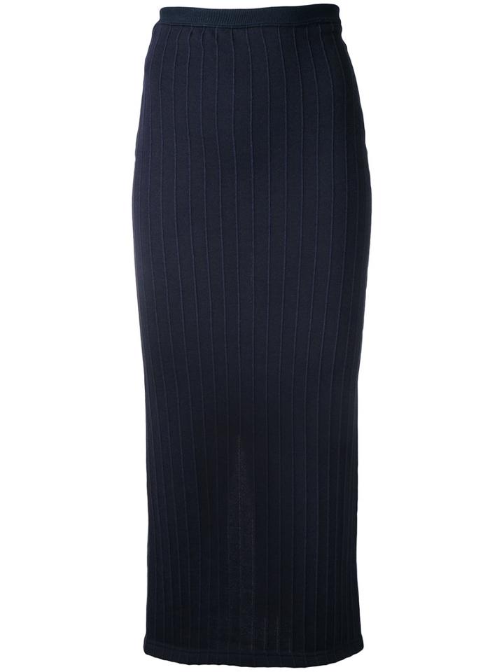 Julien David - Long Knit Skirt - Women - Cotton - S, Blue, Cotton