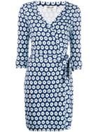 Dvf Diane Von Furstenberg Printed Wrap Dress - Blue