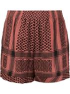 Cecilie Copenhagen Woven Shorts, Women's, Red, Cotton