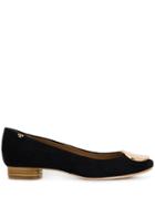 Tory Burch Branded Ballerina Shoes - Black