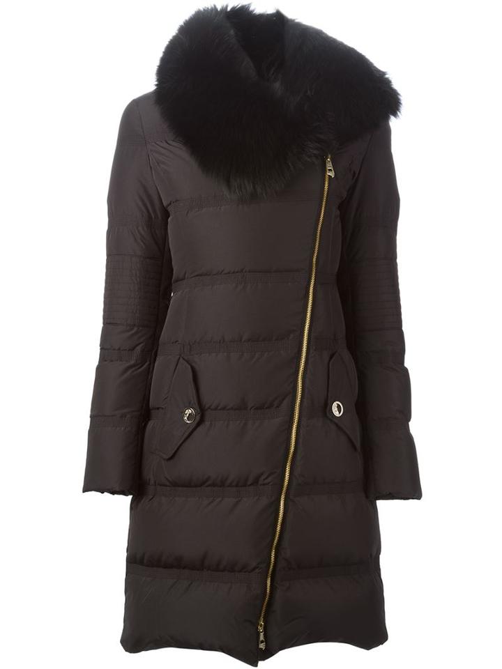 Versace Collection Fox Fur Collar Padded Coat