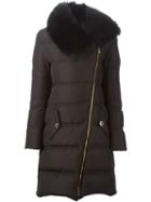 Versace Collection Fox Fur Collar Padded Coat