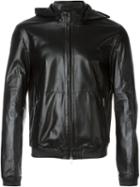 Desa 1972 Hooded Zipped Jacket, Men's, Size: 52, Black, Leather