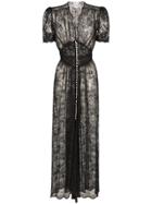 Paco Rabanne Sheer Lace Midi Dress - Black