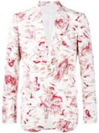 Gucci Sea Storm Print Blazer, Men's, Size: 50, White, Cotton/rayon/silk