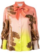 Peter Pilotto Pussy Bow Printed Blouse - Pink