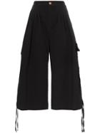 See By Chloé Black Wide Leg Cotton Cargo Trousers