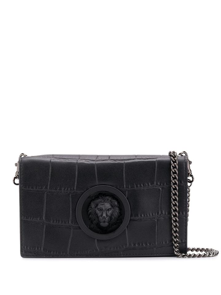 Versus Lion Plaque Crossbody Bag - Black