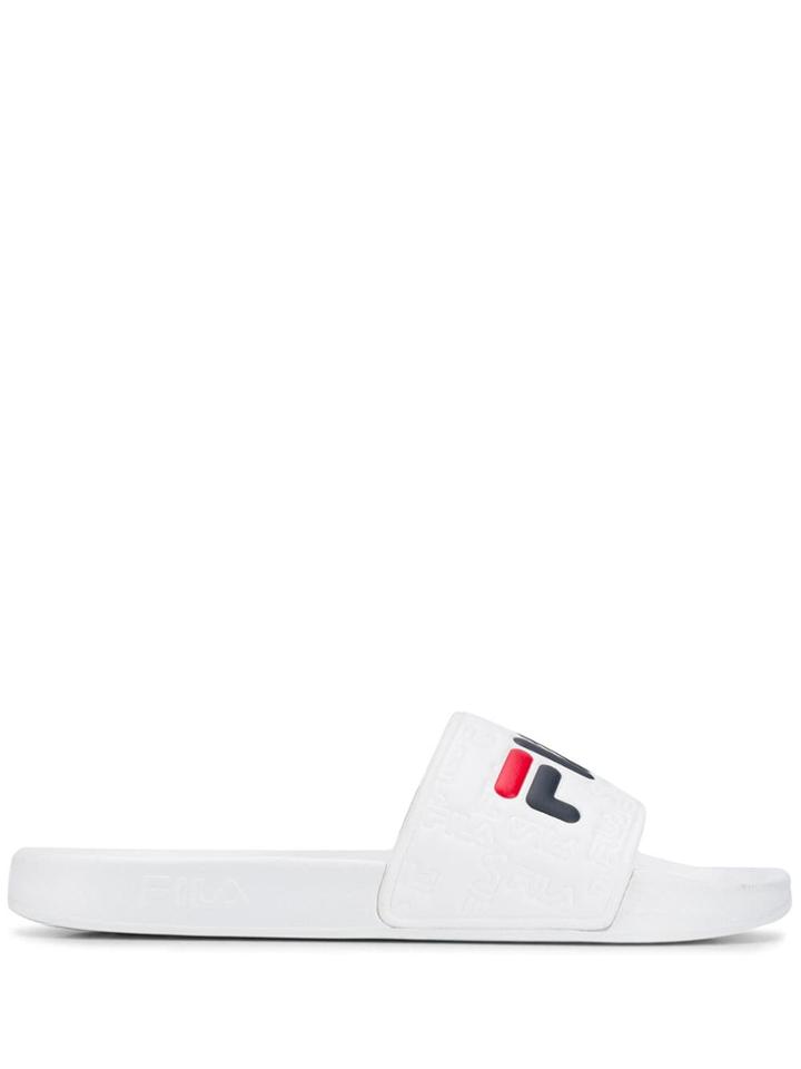 Fila Logo Print Slides - White