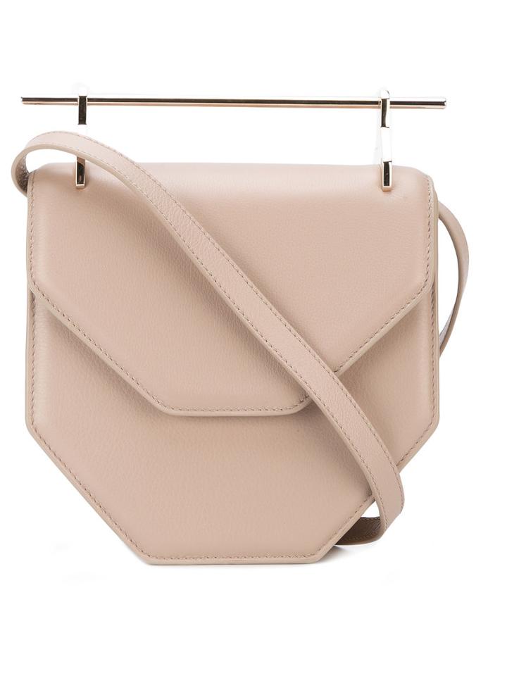 M2malletier - Metallic Handle Shoulder Bag - Women - Calf Leather - One Size, Nude/neutrals, Calf Leather