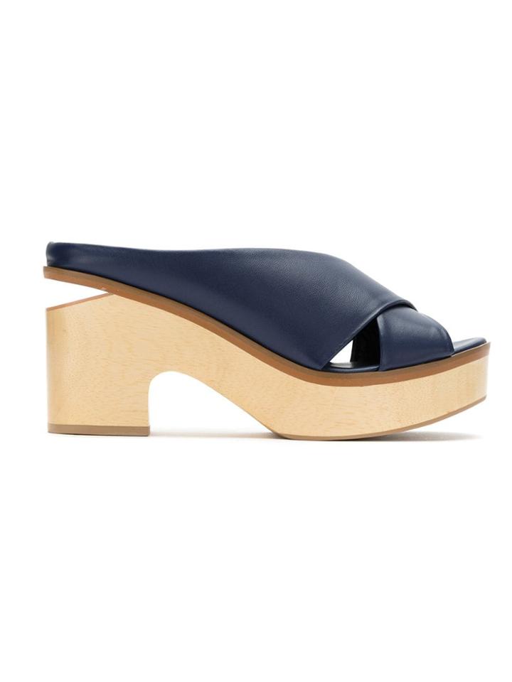 Mara Mac Leather Mules - Blue
