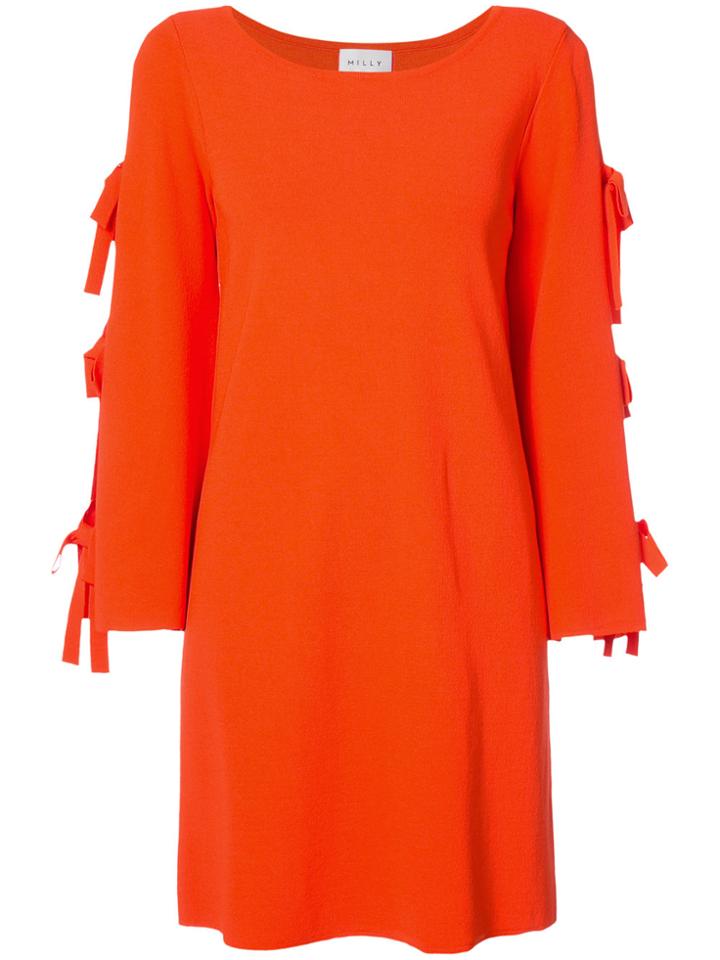 Milly Bow Tie Sleeves Dress - Yellow & Orange