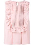 L'autre Chose - Ruffled Trim Top - Women - Cotton/spandex/elastane/polyimide - 44, Pink/purple, Cotton/spandex/elastane/polyimide