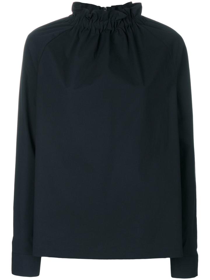 Msgm Ruffle Mock Neck Blouse - Black