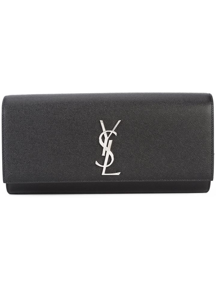 Saint Laurent - Classic Monogram Clutch - Women - Leather - One Size, Black, Leather