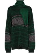 Raf Simons Triple Roll-neck Cutout Jumper - Green