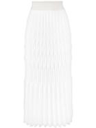 Barbara Casasola - Pleated Soleil Skirt - Women - Polyester - 38, Women's, White, Polyester