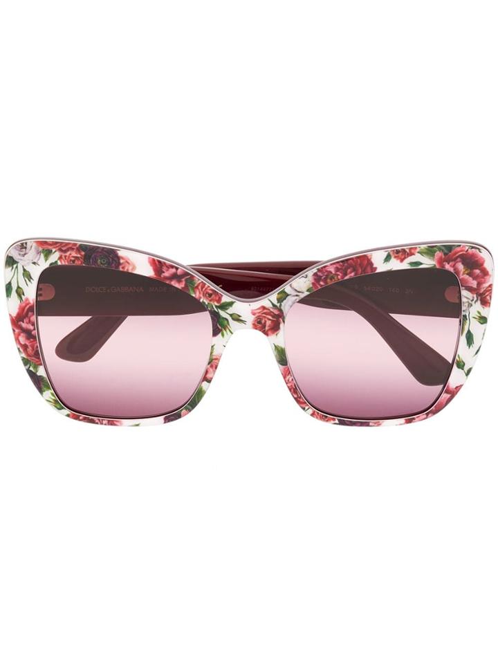 Dolce & Gabbana Eyewear Rose Print Sunglasses - White