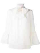 Fendi - Tie-fastened Blouse - Women - Silk - 44, White, Silk