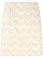 Jean Louis Scherrer Vintage Chevron Striped Skirt, Women's, Size: 38, Nude/neutrals