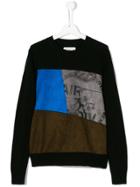 John Galliano Kids Teen Contrast Panel Jumper - Black
