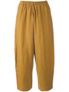 Apuntob - Cropped Trousers - Women - Linen/flax - 0, Nude/neutrals, Linen/flax