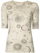 Ganni Allover Print T-shirt, Women's, Size: Small, Nude/neutrals, Lyocell