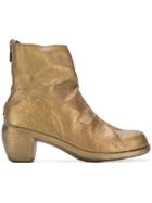 Guidi Worn Low Heel Boots - Metallic