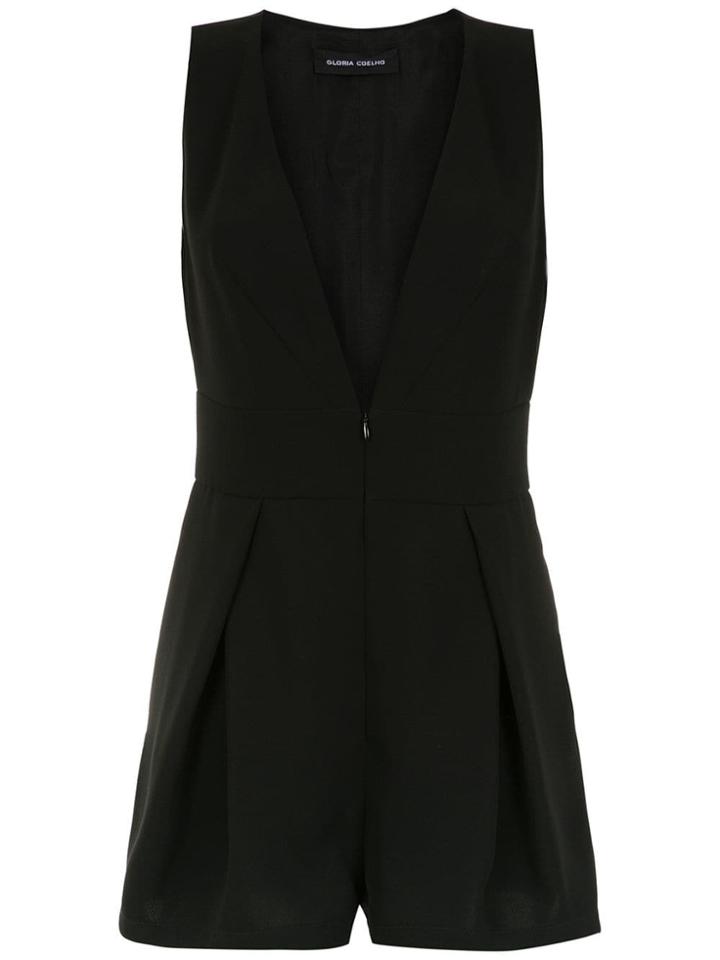Gloria Coelho Pleated Romper - Black