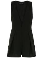 Gloria Coelho Pleated Romper - Black