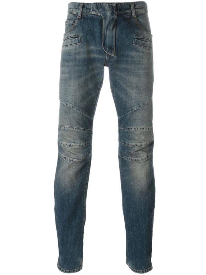Balmain Biker Jeans, Men's, Size: 33, Blue, Cotton