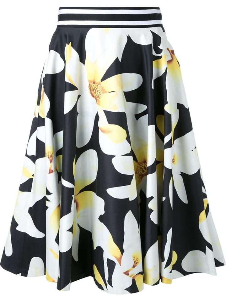 Alice+olivia Magnolia Print A-line Skirt