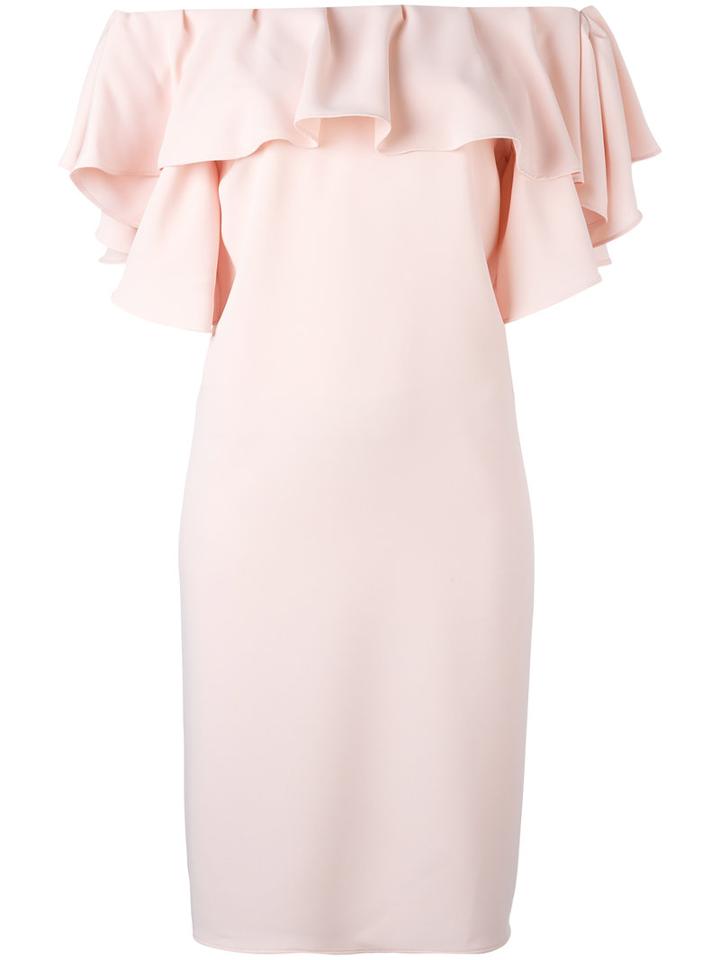 P.a.r.o.s.h. - Ruffled Off-shoulders Dress - Women - Polyester - Xs, Women's, Pink/purple, Polyester
