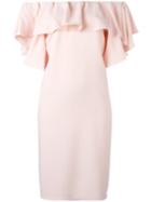 P.a.r.o.s.h. - Ruffled Off-shoulders Dress - Women - Polyester - Xs, Women's, Pink/purple, Polyester