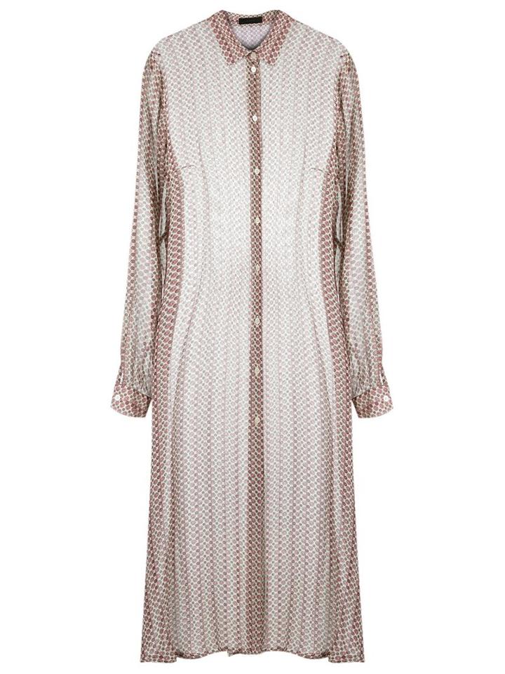 Talie Nk Sheer Shirt Dress, Women's, Size: 34, Red, Silk