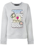 Michaela Buerger Knitted Patch Sweatshirt, Women's, Size: Small, Grey, Cotton/polyester