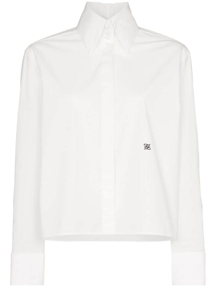 Fendi Edwardian Collar Long-sleeve Shirt - White