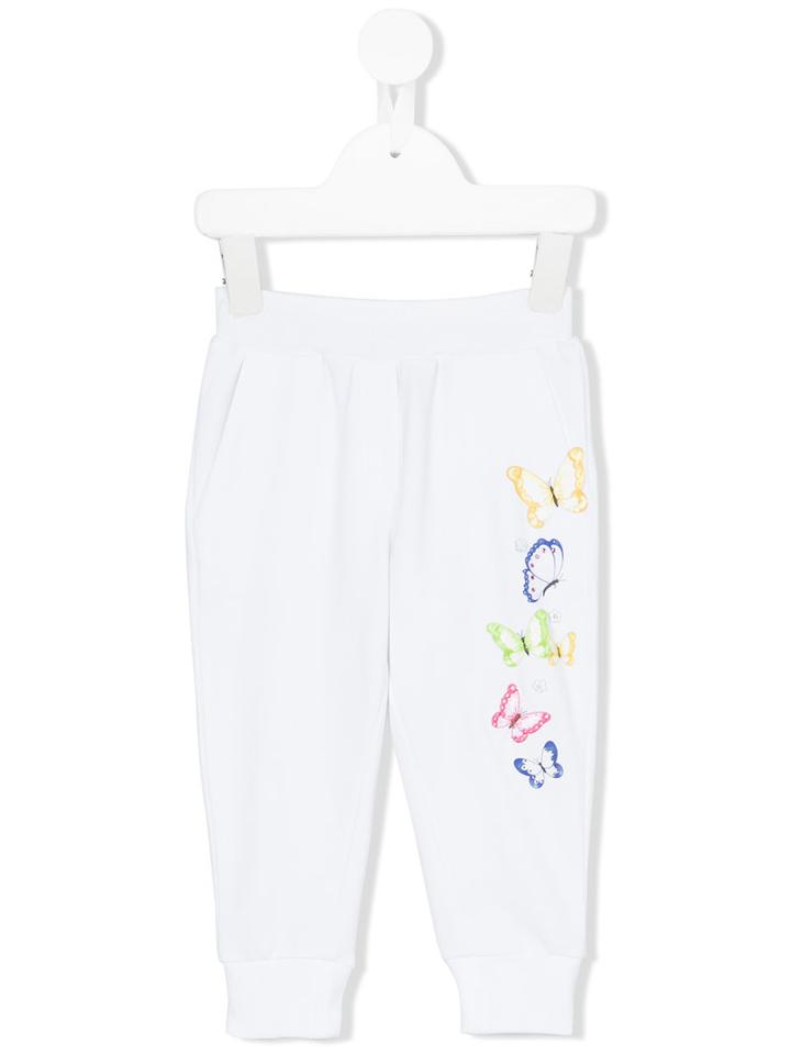 Monnalisa - Butterfly Print Track Pants - Kids - Cotton/spandex/elastane - 24 Mth, White