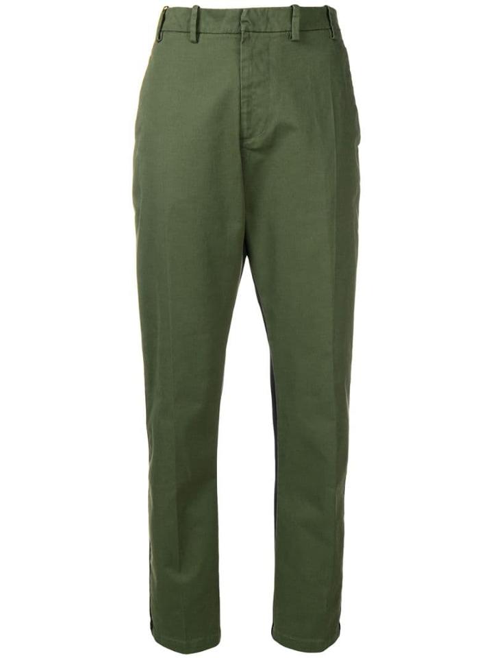 Nº21 Contrast Fitted Trousers - Green