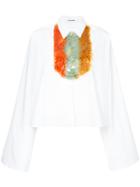 Jil Sander Sequin-embellished Bib Shirt - White